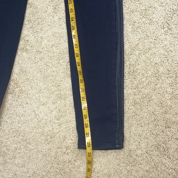 FRAME Denim Black Le Skinny Tuxe Stripe Jeans Mesh Inset Stretch Ankle Size 27 - Picture 10 of 14